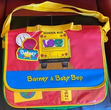 Vintage 1992 NEW Barney Baby Bop School Bus 90 s Tote Bag w/ Strap Dino NWT