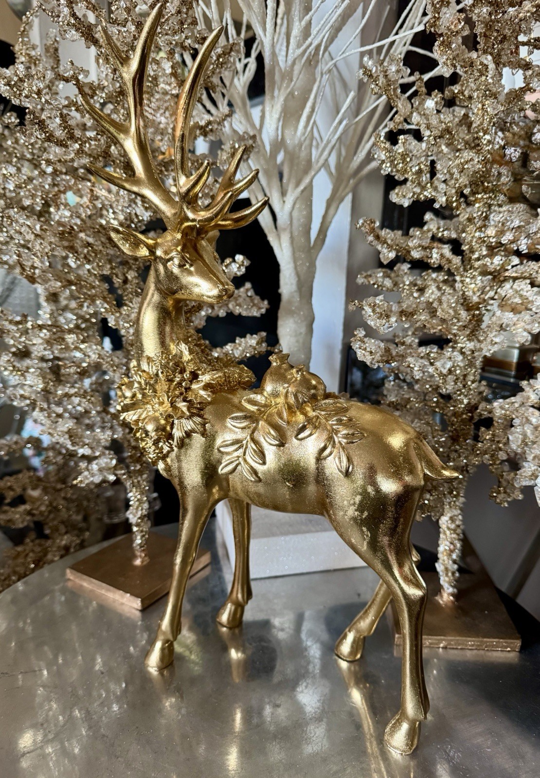 Martha Stewart Large Gold Deer Figurine 