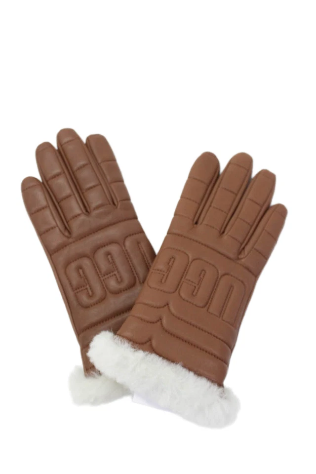 Guantes Ugg Mujer Texturizados Forrados Sin Cordones Capa Gruesa Marrón Talla S Foto 2 de 4