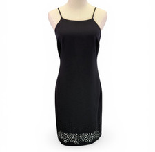Banana Republic Women's Black Laser Cut Hem Cocktail Sheath Dress Size 4 