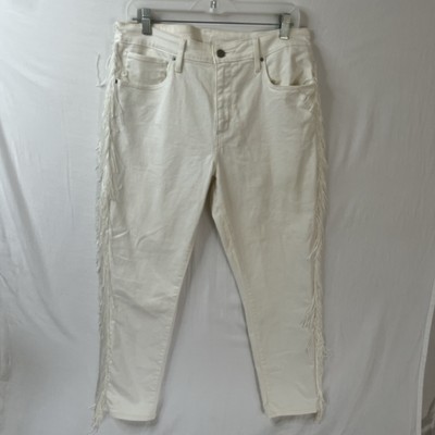 LEVI's 721 HighRise Skinny Fit Ankle Jeans Women W33 34*27 Zip Fly Tassels White