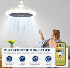 2X - LED Deckenventilator 30W mit Fernbedienung, 3 Farben, Timer, Leise 24,5cm