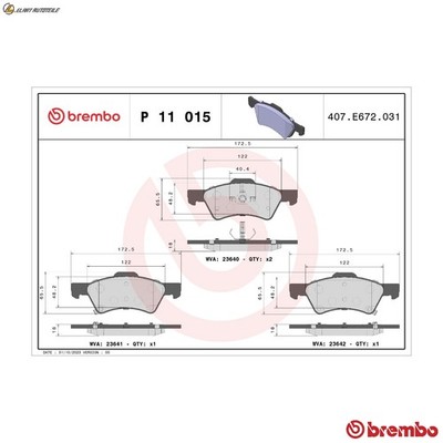 BREMSBELAGSATZ SCHEIBENBREMSE FÜR CHRYSLER DODGE VOYAGER IV RG RS EDK BREMBO