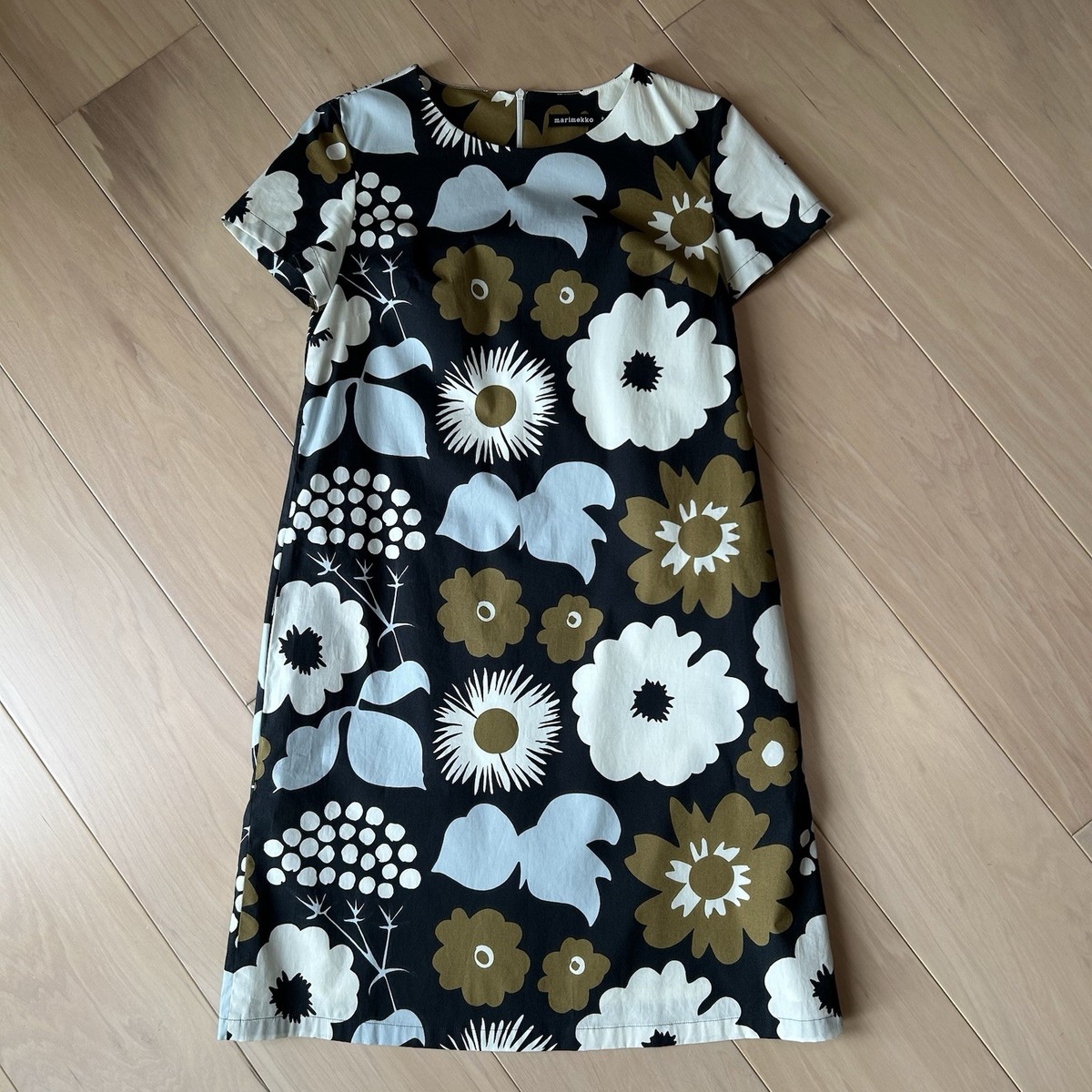 Marimekko Floral One Piece Dress Short Sleeve Knee Length Women's 32 | eBay