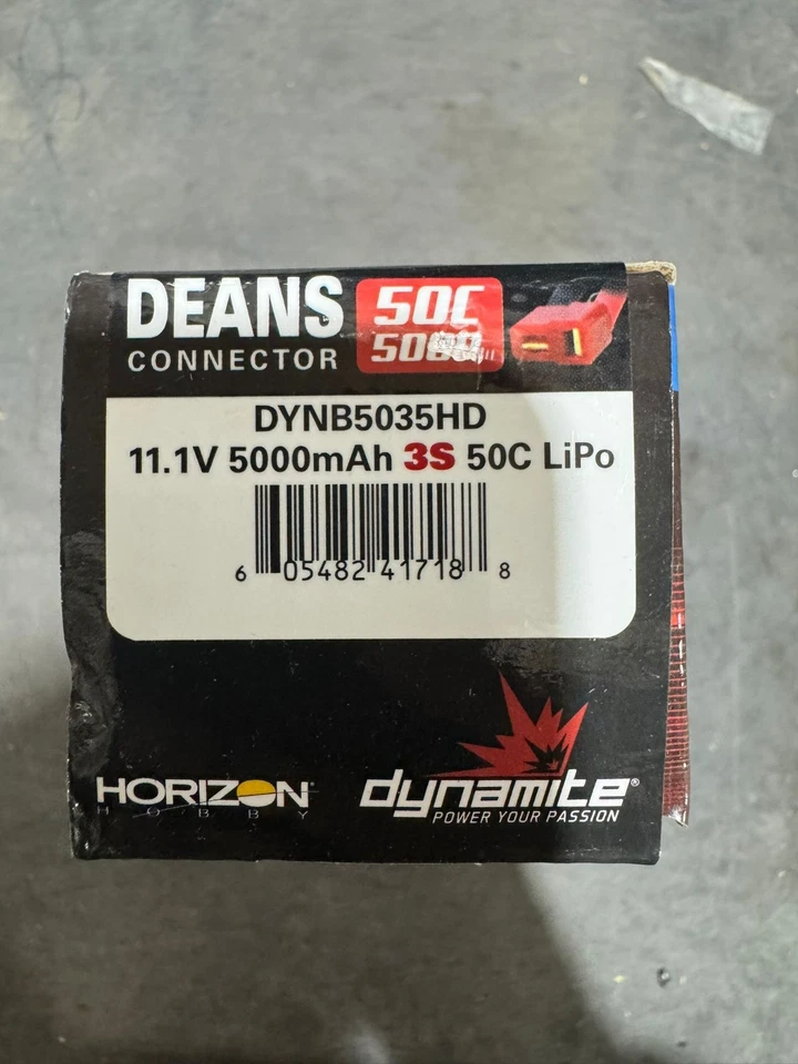 Dynamite B5035HD 11.1V 5000mAh 3S 50C Reaction 2.0 Hardcase LiPo Battery: Deans - Image 2 of 2