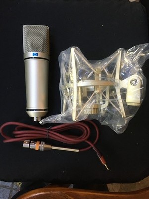 NEUMANN STYLE U87 MICROPHONE CLONE WITH SHOCK MOUNT & CABLE, FREE US SHIPPER