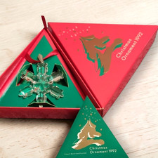 Swarovski 1992 Decorazione Natalizia Fiocco di Neve Stella Cristallo Limited con Scatola USATO
