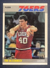 1987-88 Fleer Tim McCormick Rookie (RC) Philadelphia 76ers Basketball Card #71. rookie card picture