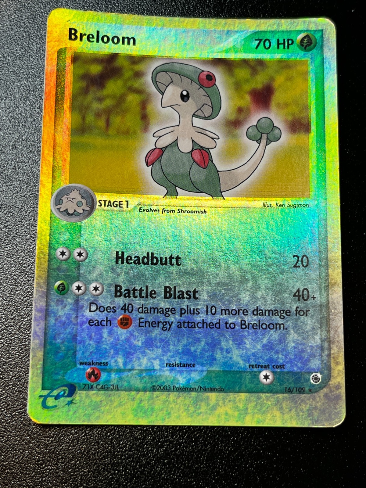 Breloom 16/109 - Ruby and Sapphire Reverse Holo Pokemon Card MP