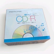 Memorex Music CD-R Recordable Blank CDs 40X 700 MB 80 min 10 Pack Sealed