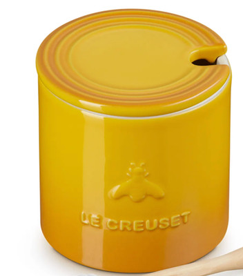 Le Creuset Stoneware 14oz Honey Pot  Nectar Yellow  New  $55