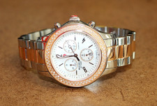 Michele Jetway Two Tone SS Ladies Diamond Chronograph Watch MW17A01D2025 [026WEI