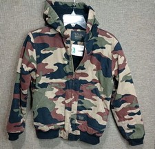 Walls Blizzard Pruf Jacket Youth X-Large 16/18 Brown Camouflage Coat Canvas EUC