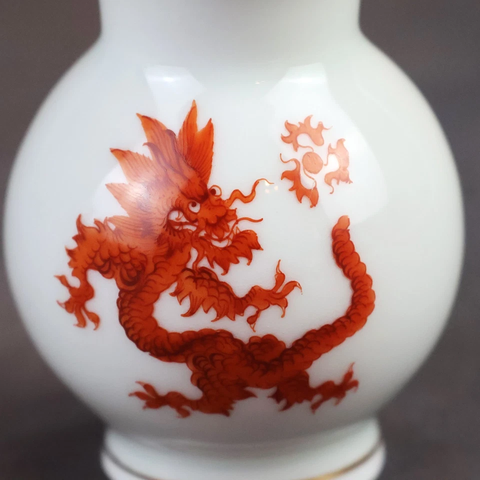Vase mit Drachen Motiv ,Goldrand ,Ilmenau, von Henneberg, Meißener Handmalerei - Bild 3 von 4