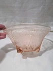 ROYAL LACE Pink Depression 3 Legged Straight Edge 10" Bowl ~ Vintage Hazel Atlas