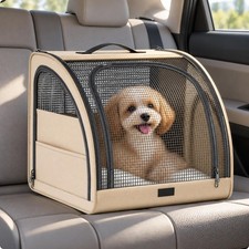 Foldable Dog Car Carrier Water-Resistant Soft Dog Travel Crate with Cushioned