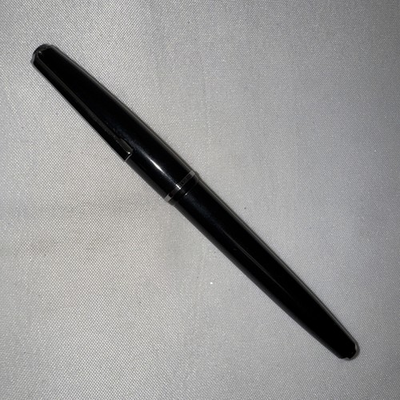 #ad Vtg 5.25” Platignum Silverline Black amp; Chrome Fountain Pen England Calligraphy $12.97