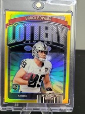 2024 Panini Optic Brock Bowers Lottery Ticket Gold 9/10 SSP Case Hit Raiders