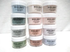 Set of 12 Modelones Acrylic Nail Powder 0.35 oz Each Blue, Green, Pink Tones