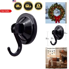 Suction Cup Hooks Set of 4 Strong Vacuum Wreath Hangers for Glass Window Door