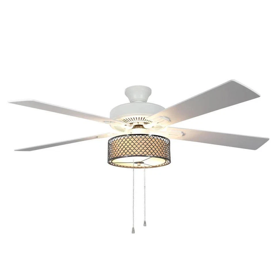River of Goods Zoe 52 in. LED Indoor Chrome and White Ceiling Fan with Light - Image 4 of 4