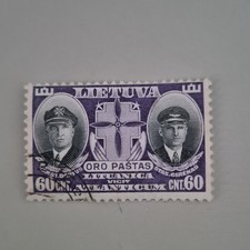 Lituanie LIETUVA Timbre 60 cnt ORO PASTAS oblitéré cachet à la main