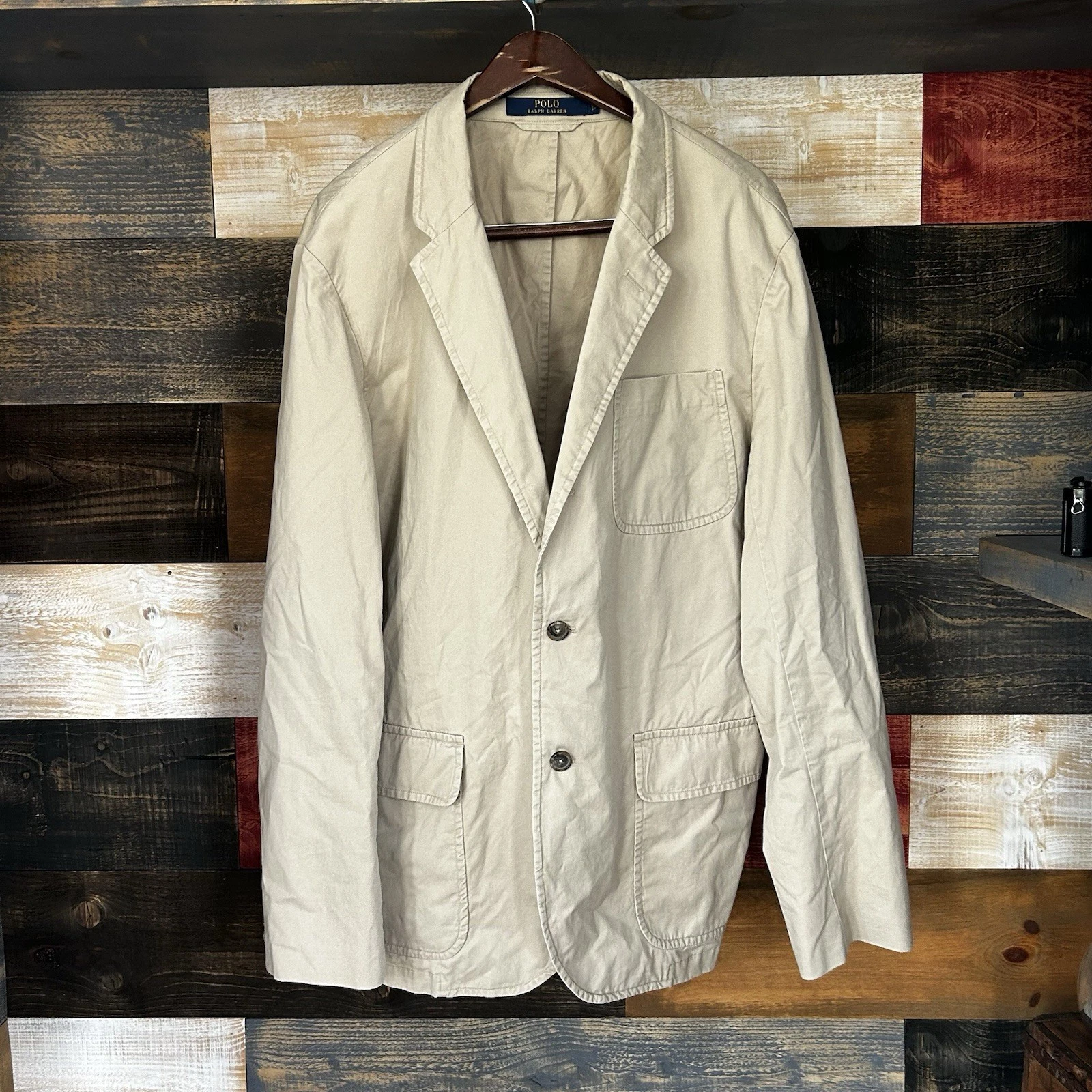 VTG Polo Ralph Lauren Khaki Cotton Chino Sport Coat Unconstructed Blazer 48L
Opens in a new window o