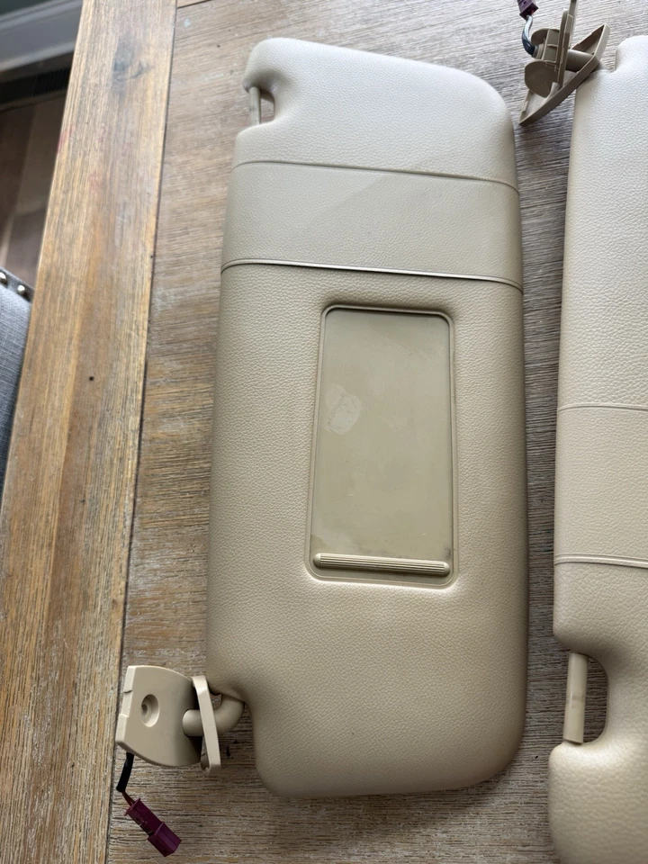 BMW 530i 530xI 525i 2004-2010 lado izquierdo y derecho parasol parasol conjunto bronceado OEM Foto 2 de 4