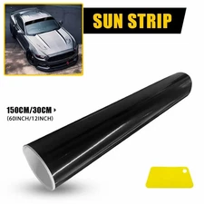 Universa Windshield Banner Gloss Black Vinyl Decal Sun Visor Strip 60"x12" PVC P