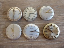 GOOD JOB LOT OF 6 GENTS WRIST WATCH MOVEMENTS 2 WORKING