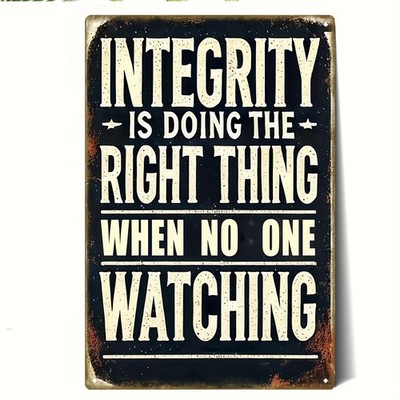 Black White Minimalist Text Quote Metal Sign Inspirational Office Wall Art Decor