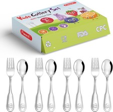 Toddler Utensils, 18/10 Stainl Steel Kids Sierware Forks and Spoons