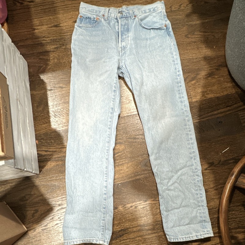Levi's Premium 501 Women's Light Wash High Rise Straight Stretch Denim Jeans