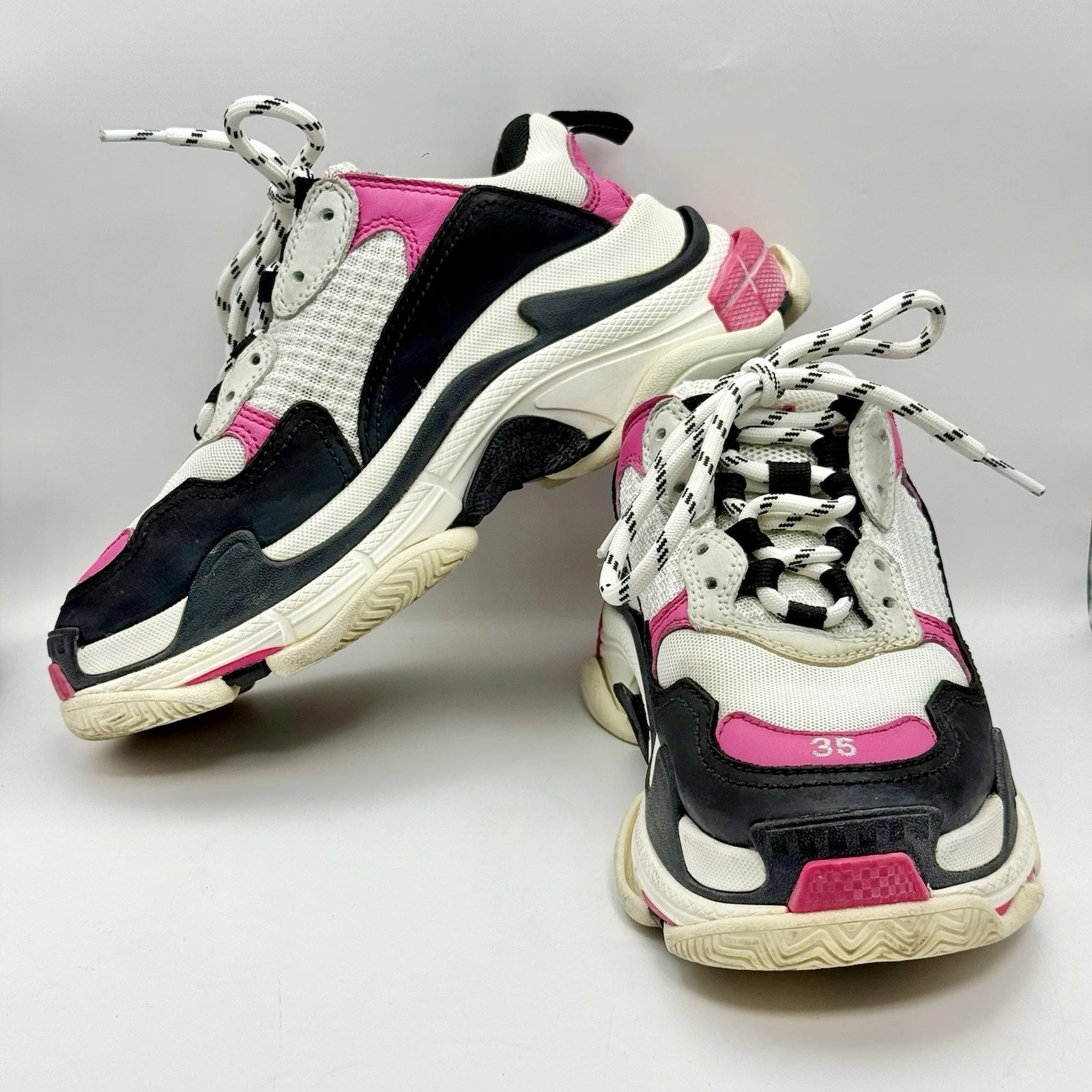 Balenciaga — BALENCIAGA Triple S Women's Chunky Sneakers Pink Black White EU35 US5 524039