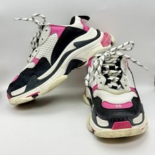 BALENCIAGA Triple S Women's Chunky Sneakers Pink Black White EU35 US5 524039