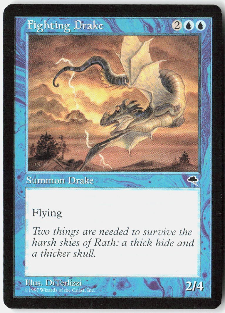 Magic - Fighting Drake Tempest [TMP - 63] NM Uncommon