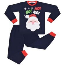 Kids Girls Boys Christmas Pyjamas Navy Children PJs 2 Piece Xmas Set Lounge Suit