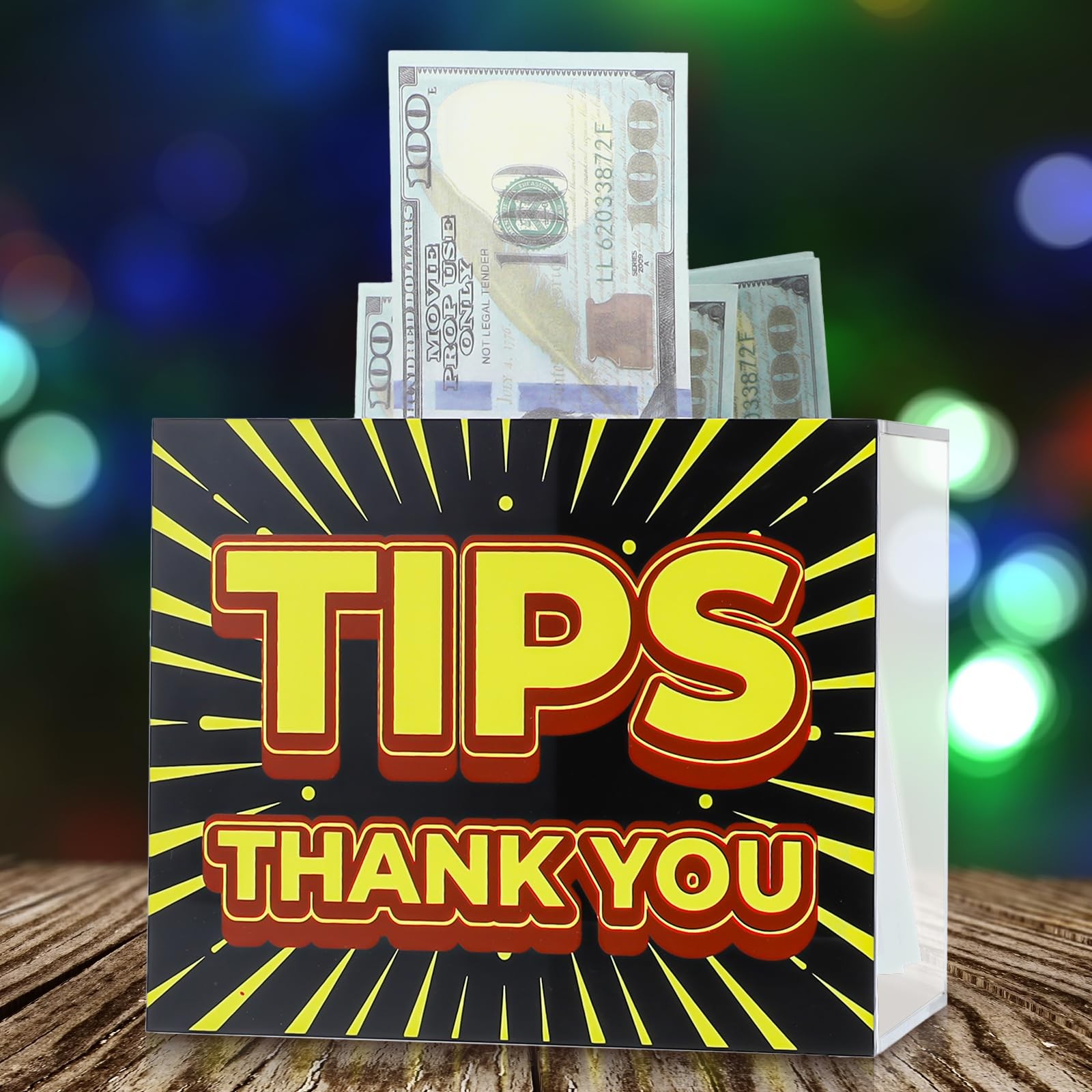 Tip Jar Acrylic Tip Box for Bartender Bars 6 x 4 x 5 Inch Tip Collection Box ...