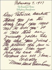 MAMIE DOUD EISENHOWER - AUTOGRAPH LETTER SIGNED 02/07/1977