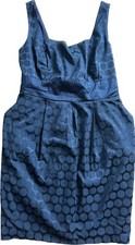 TORRID Retro Y2K Navy Blue Polkadot Satin Bow Square Neck Mini Pocket Dress 18