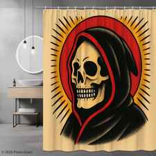 Creepy Skull Shower Curtain for Halloween Home Decor