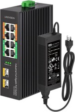 Industrial 8-Port Gigabit PoE Switch, 4 BT 90W PoE  Ports, 2 Gigabit