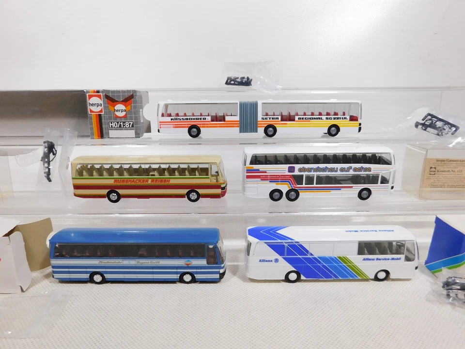 5x Herpa H0 1:87 Bus Setra Alleanza Kvb Abendschau Rübenacker ecc Mint #DP360-1 - Immagine 2 di 4