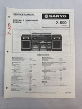 Vintage Sanyo Service Manual Model Number X 600