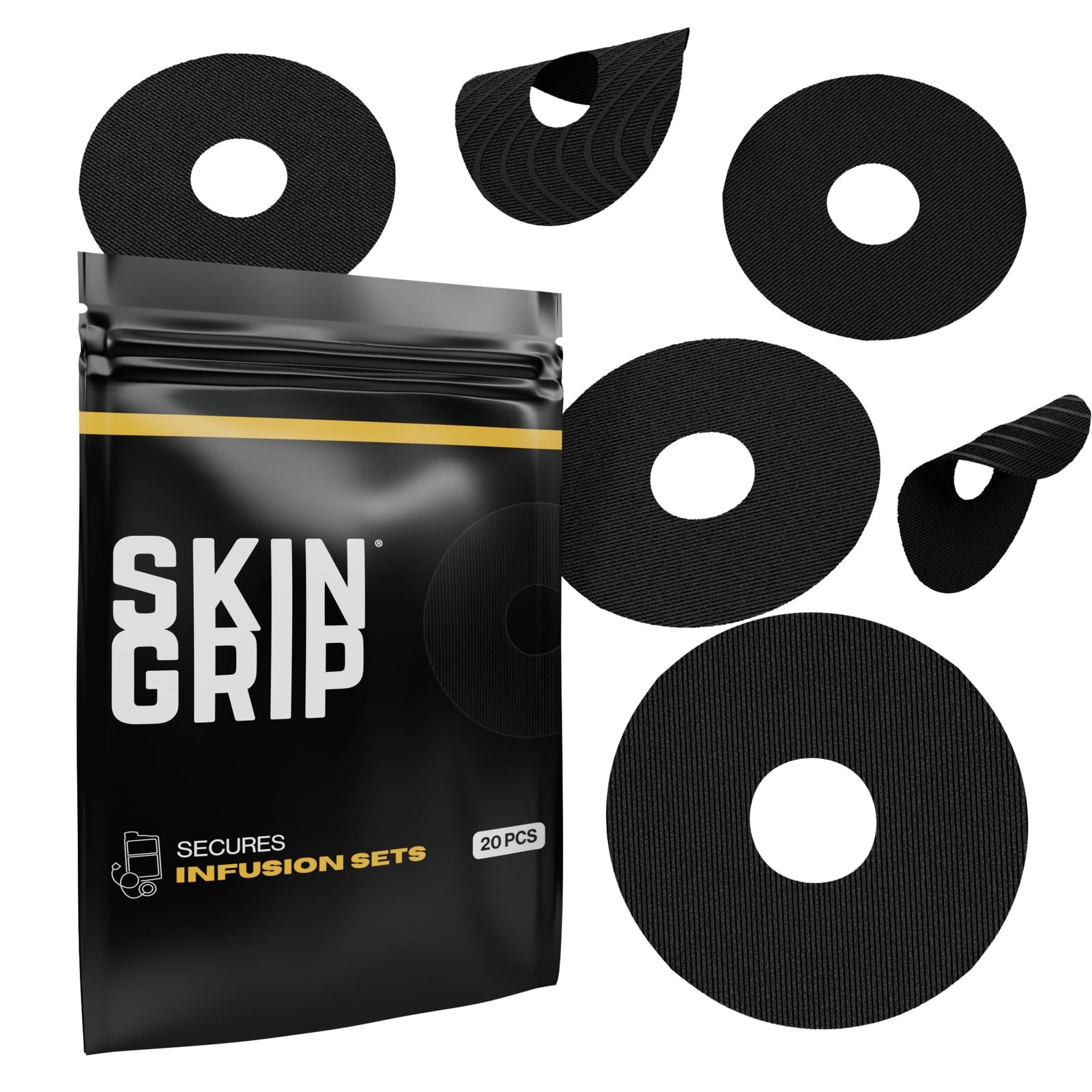 Skin Grip Universal Adhesive Patches for CGM and Insulin Pumps with Cutout (2...