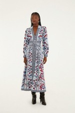 NWT FARM RIO Soft Blue Marcelle Maxi Dress Sz Small Floral