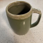 VINTAGE Hull Pottery Green Drip Glaze Tall Beer Mug Oven Proof USA EUC