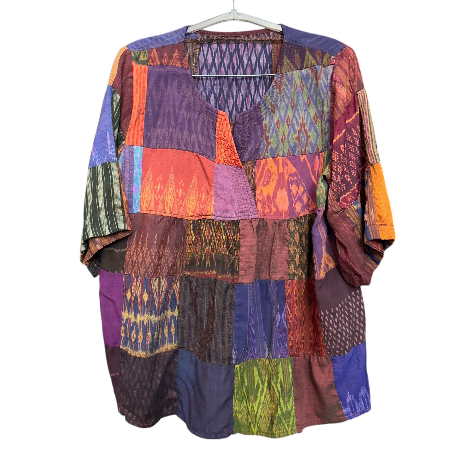 Multicolor Patchwork Boho Tunic Top XXL Oversized… - image 1