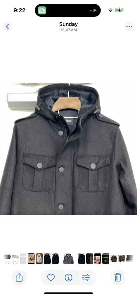 Chaquetón de invierno pesado Express mediano de inspiración militar para hombre Foto 3 de 4