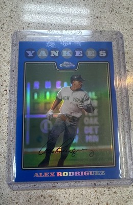 2008 Topps Chrome - Alex Rodriguez #1 Blue Refractor